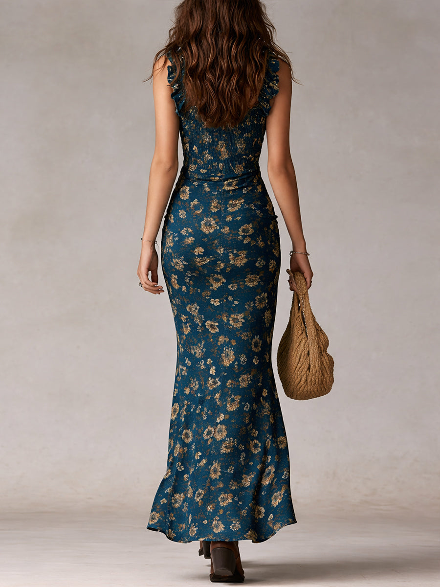 Katharina Bohemian Ruffle Sleeve Maxi Dress | Women&