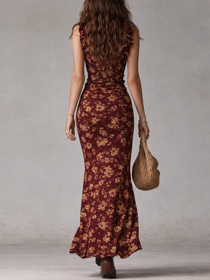 Katharina Bohemian Ruffle Sleeve Maxi Dress | Women&