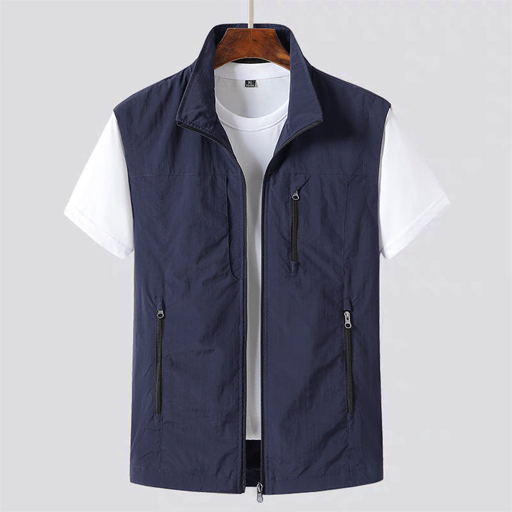 Leichte Gilet Weste Herren Zip Utility Outdoor Casual
