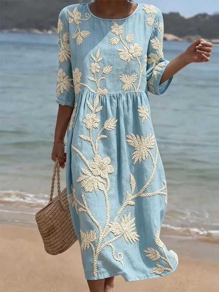 Evelyn Embroidered Midi Dress | Women&