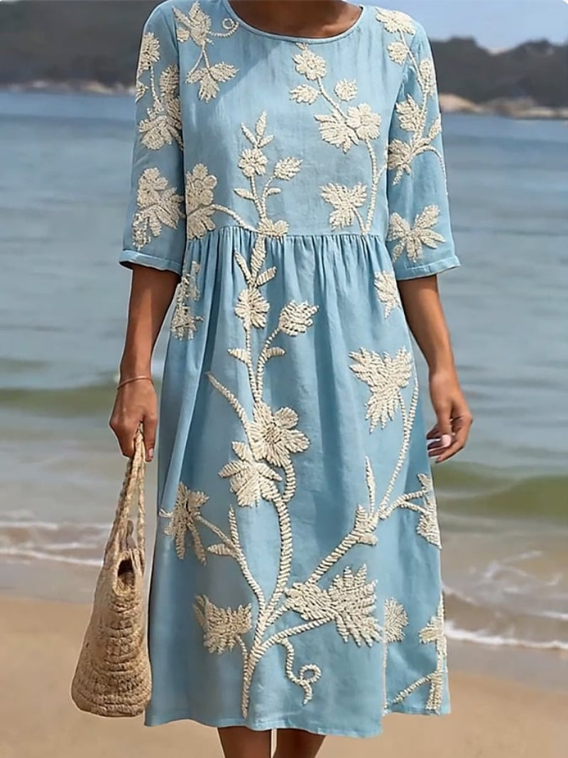 Evelyn Embroidered Midi Dress | Women&