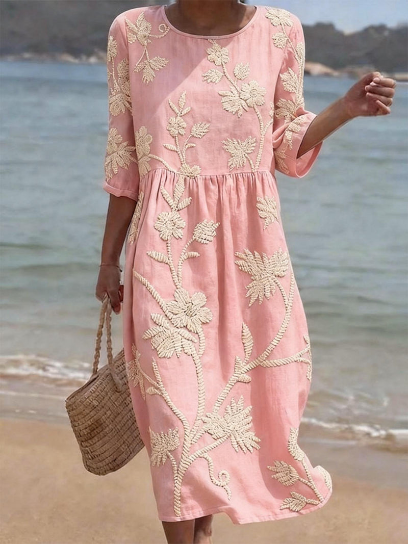 Evelyn Embroidered Midi Dress | Women&