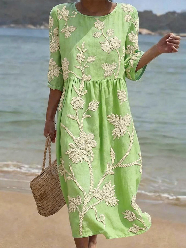 Evelyn Embroidered Midi Dress | Women&