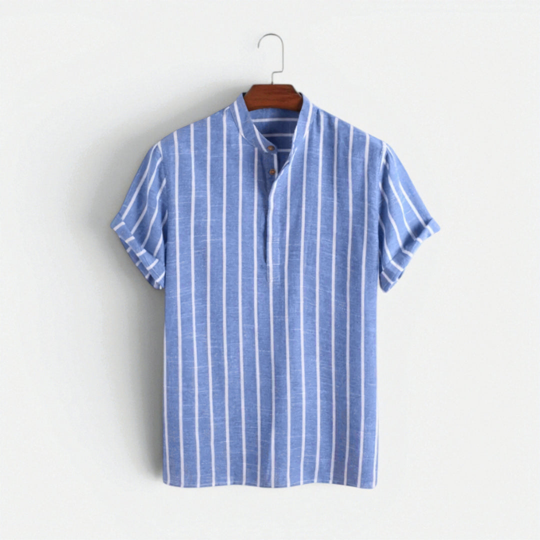 Leichtes Leinenhemd Herren Sommer Button-Down Hemd