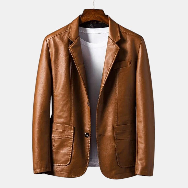 Premium Lederjacke Herren Echtleder Bikerjacke Slim