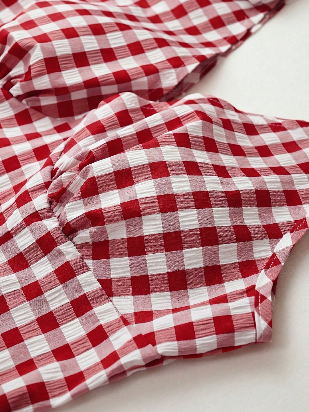 Checkered Strapless Women&