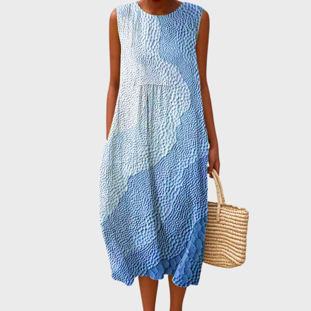 Pippa Linen Plaid Sleeveless Midi Dress | Women&