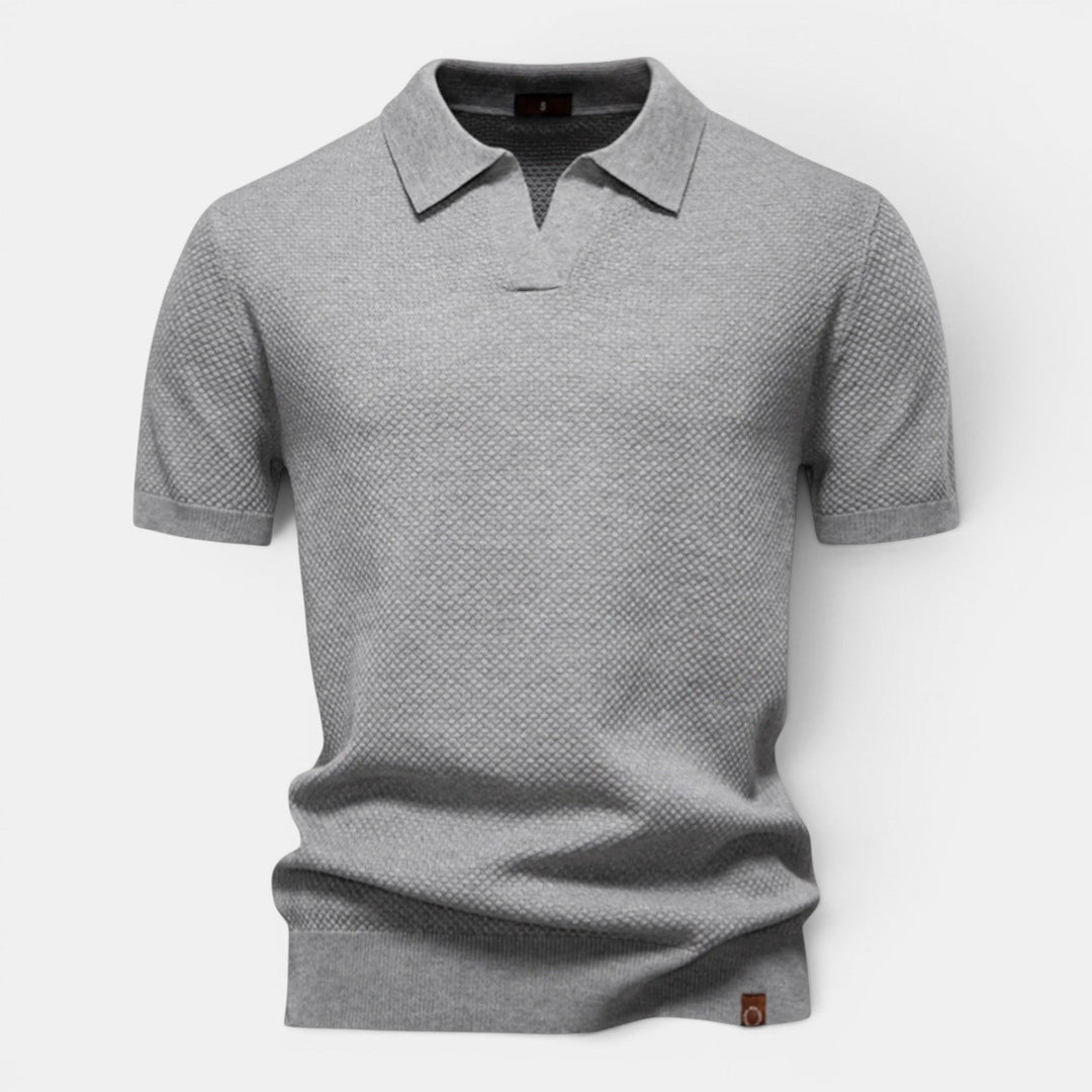 Slim-Fit Strick Poloshirt Herren Sommer Kurzarm Polo