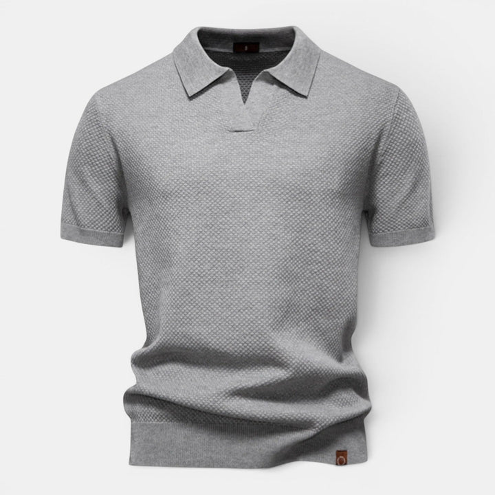 Slim-Fit Strick Poloshirt Herren Sommer Kurzarm Polo