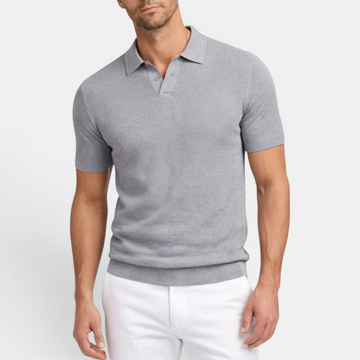 Slim-Fit Strick Poloshirt Herren Sommer Kurzarm Polo