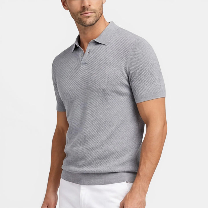 Slim-Fit Strick Poloshirt Herren Sommer Kurzarm Polo