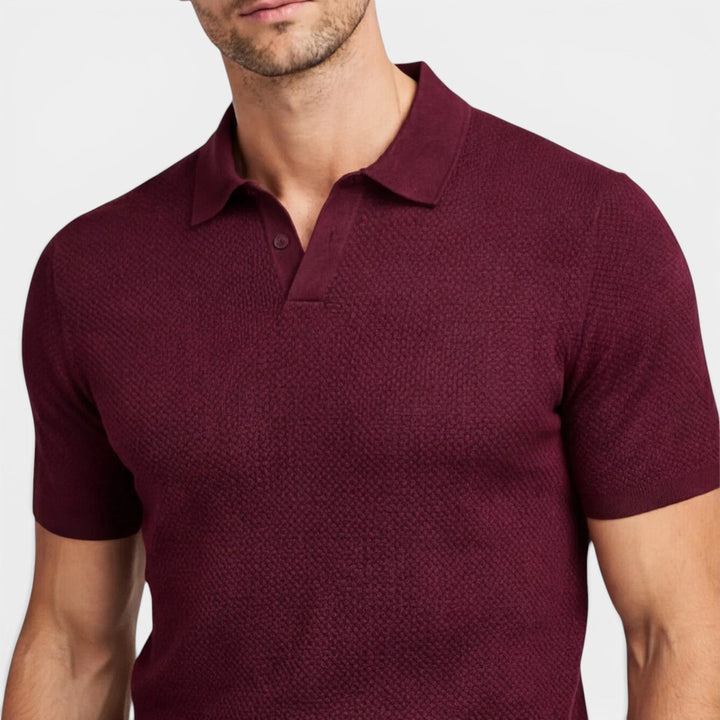 Slim-Fit Strick Poloshirt Herren Sommer Kurzarm Polo
