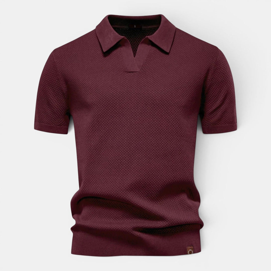 Slim-Fit Strick Poloshirt Herren Sommer Kurzarm Polo