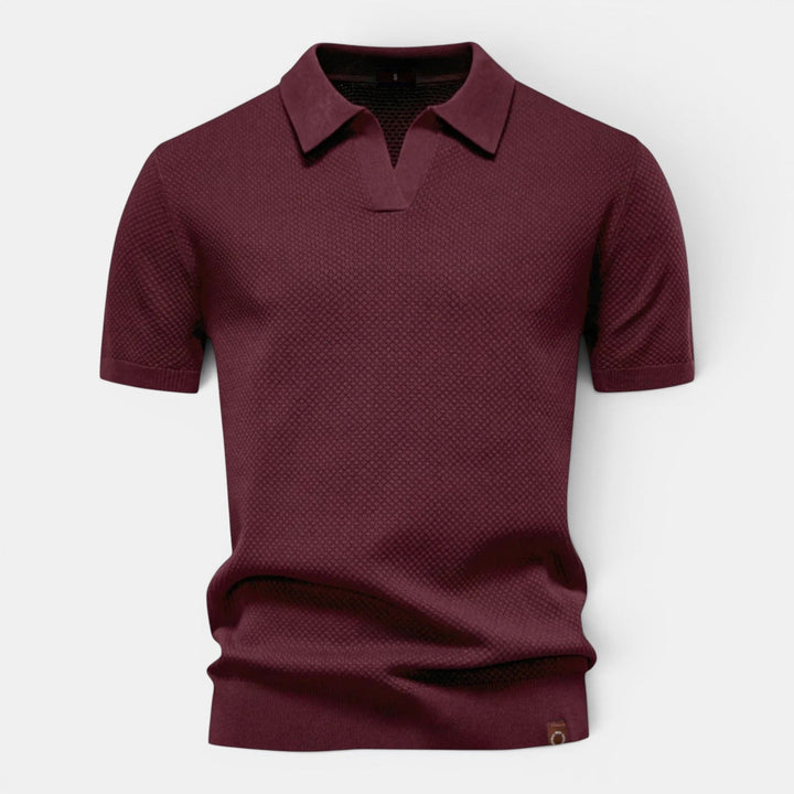 Slim-Fit Strick Poloshirt Herren Sommer Kurzarm Polo