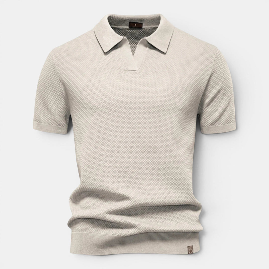 Slim-Fit Strick Poloshirt Herren Sommer Kurzarm Polo