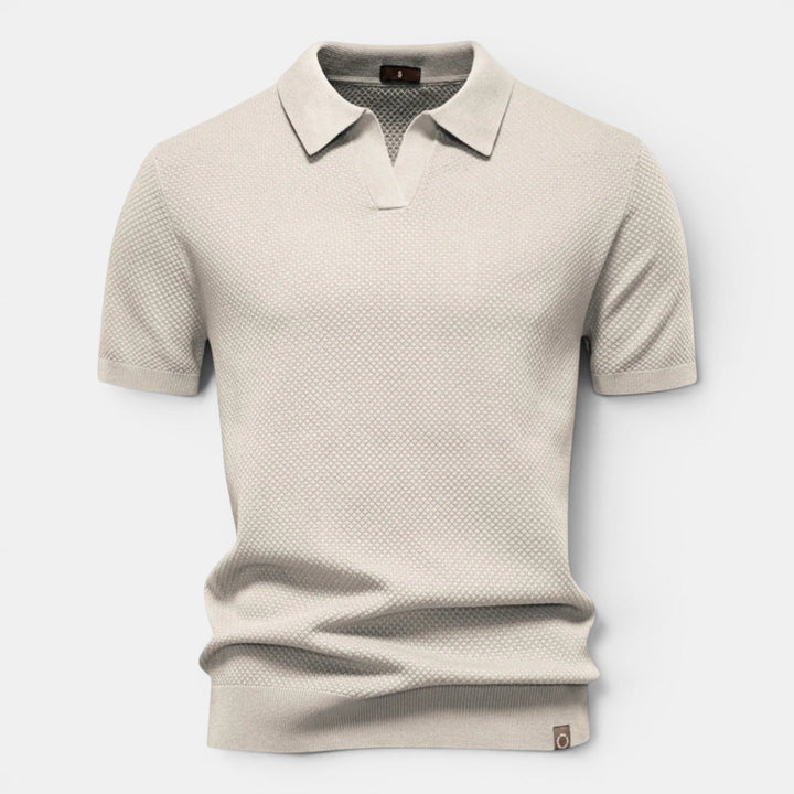 Slim-Fit Strick Poloshirt Herren Sommer Kurzarm Polo