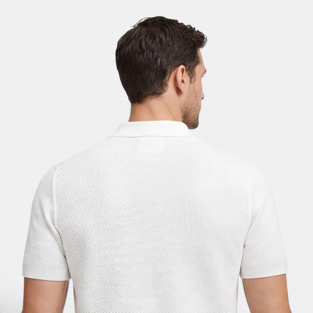 Slim-Fit Strick Poloshirt Herren Sommer Kurzarm Polo