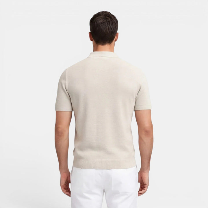 Slim-Fit Strick Poloshirt Herren Sommer Kurzarm Polo