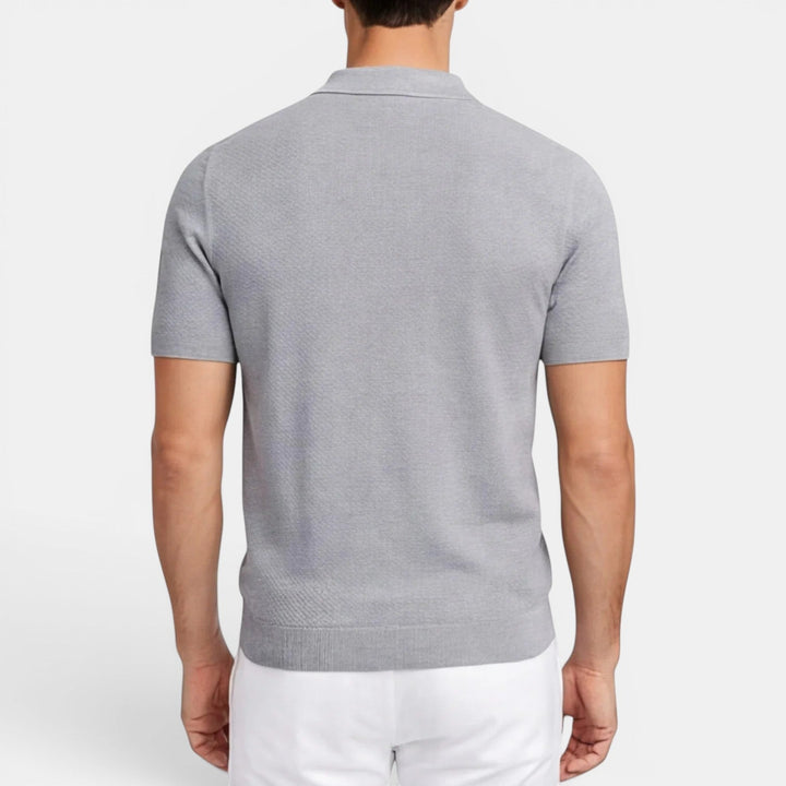 Slim-Fit Strick Poloshirt Herren Sommer Kurzarm Polo