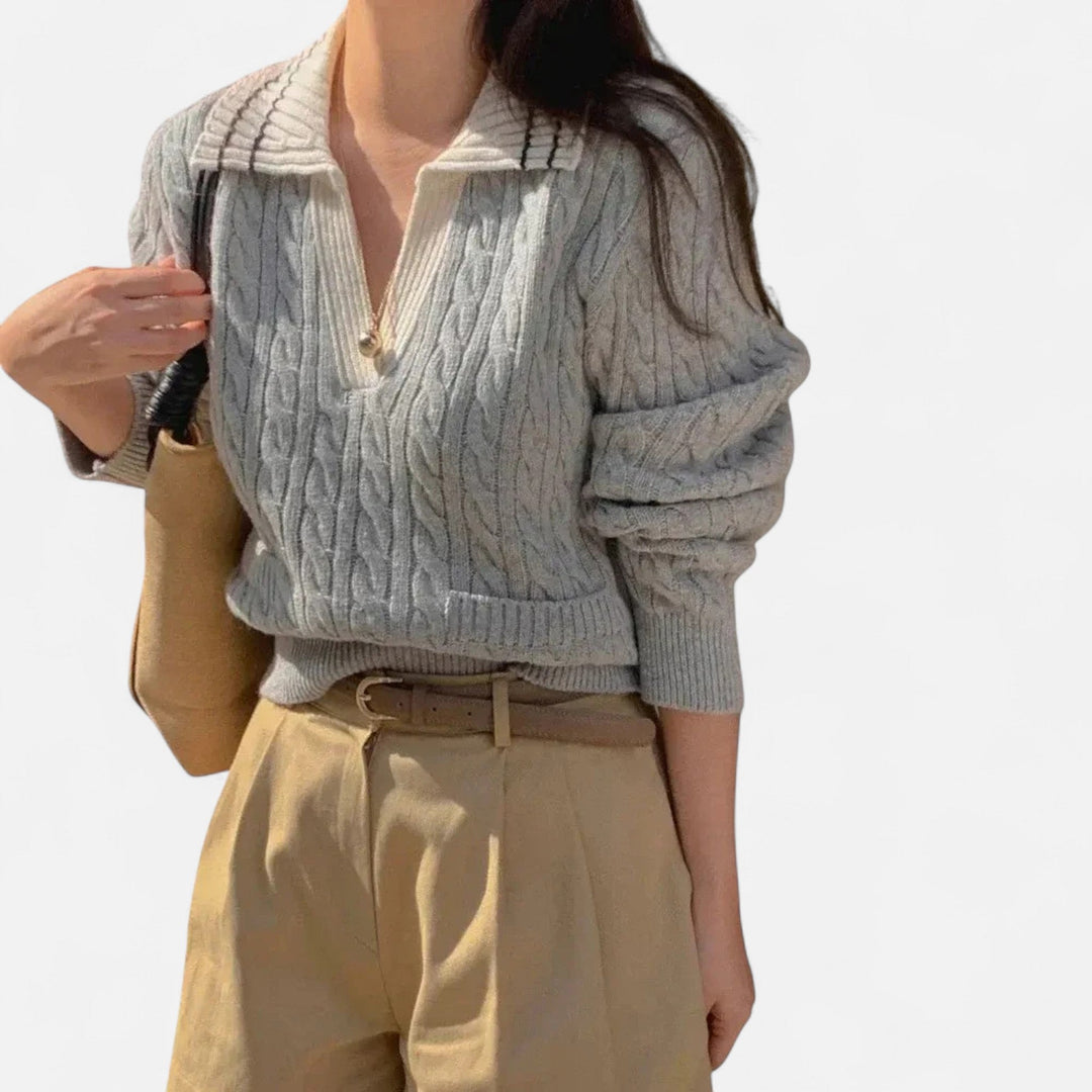 Navacava V-neck sweater styled — effortless understated elegance