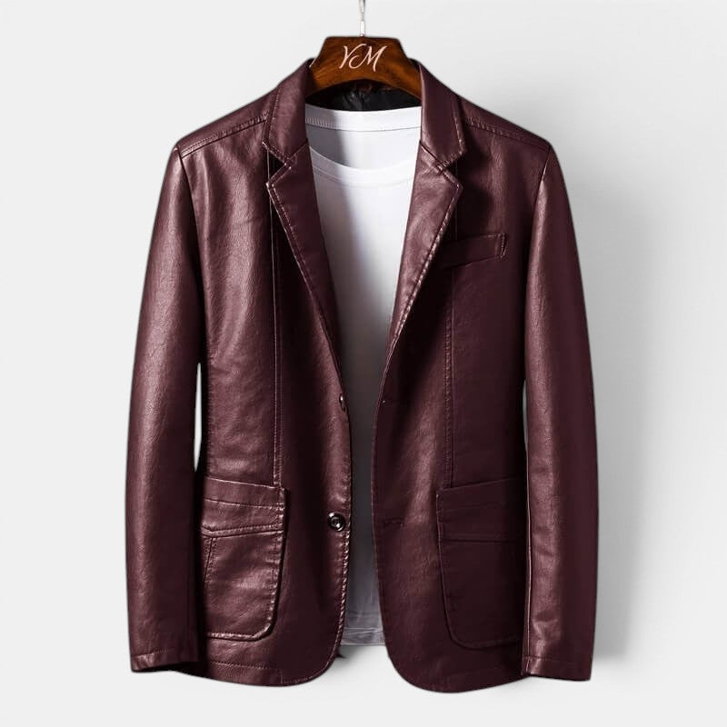 Premium Lederjacke Herren Echtleder Bikerjacke Slim
