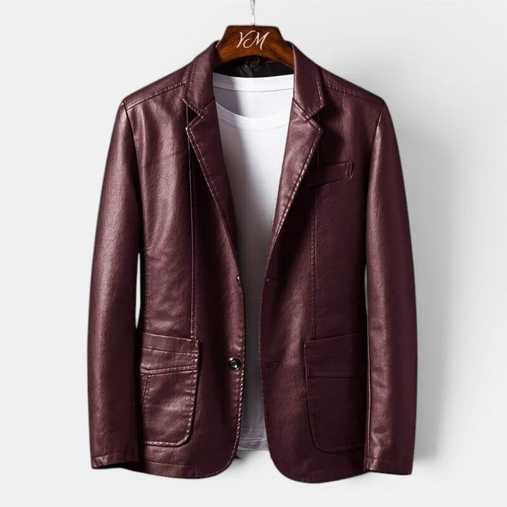 Premium Lederjacke Herren Echtleder Bikerjacke Slim
