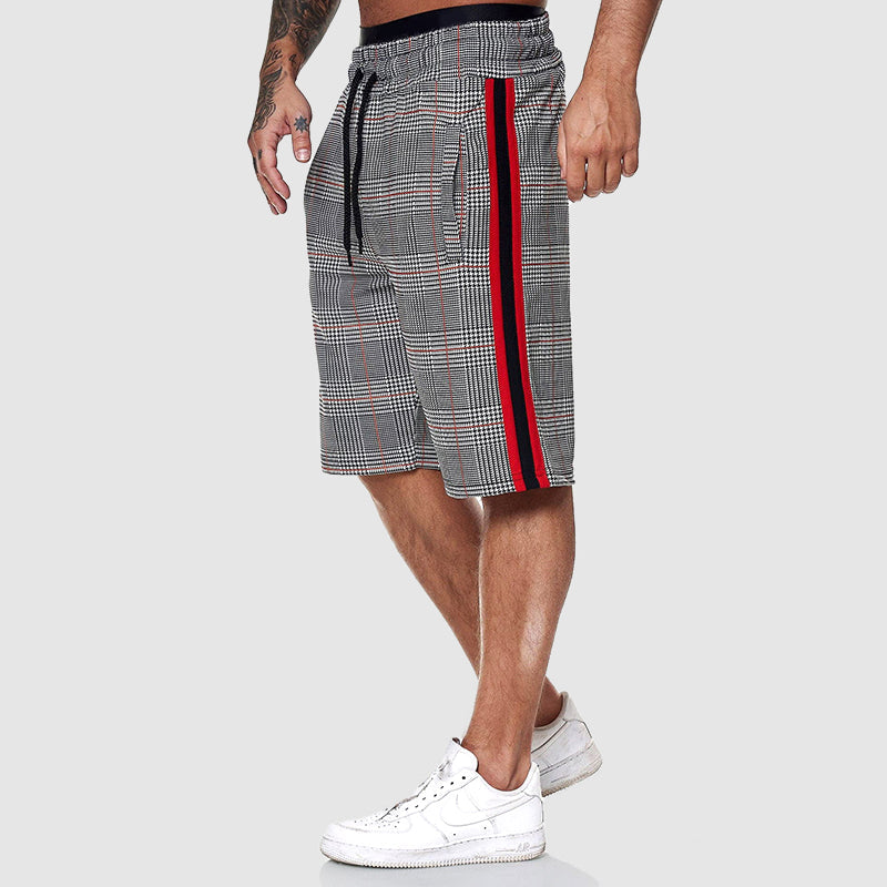 Karierte Shorts Herren Sommer Strand Atmungsaktiv Hose