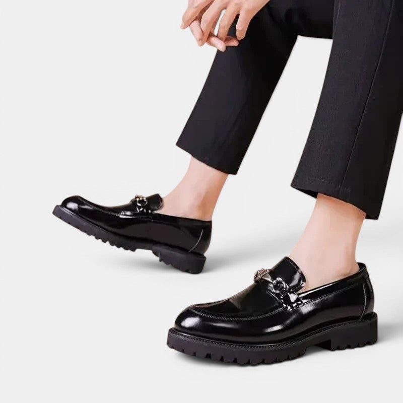 Horsebit Loafer Herren Leder Profilsohle Slip-On Schuhe