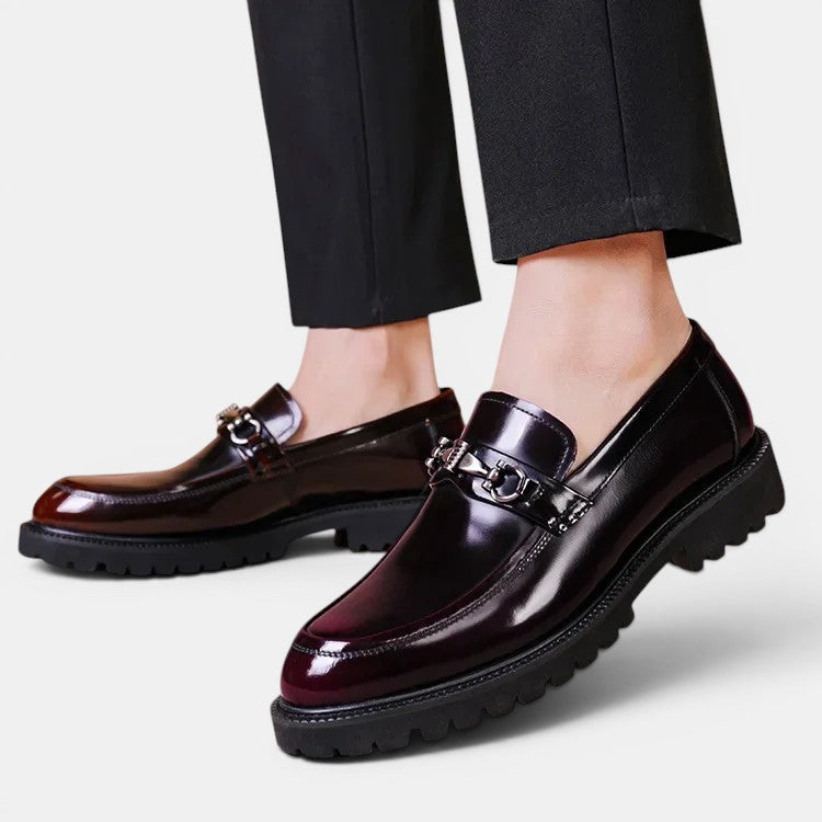 Horsebit Loafer Herren Leder Profilsohle Slip-On Schuhe