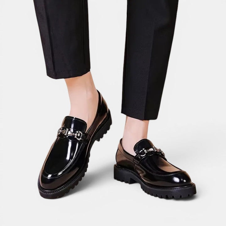 Horsebit Loafer Herren Leder Profilsohle Slip-On Schuhe
