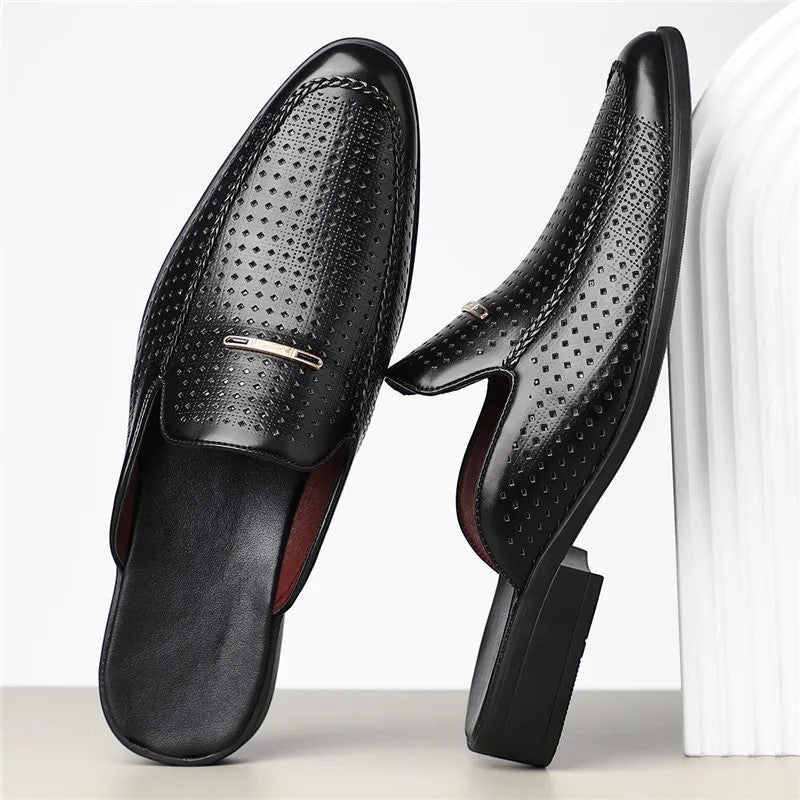 Gepolsterte Echtleder Slides Herren Sommer Sandalen