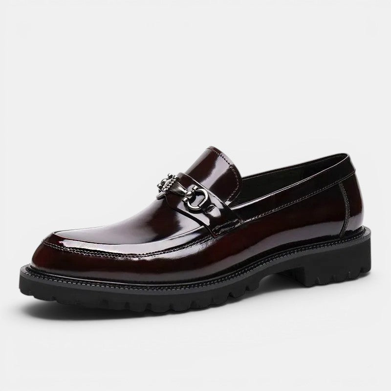 Horsebit Loafer Herren Leder Profilsohle Slip-On Schuhe