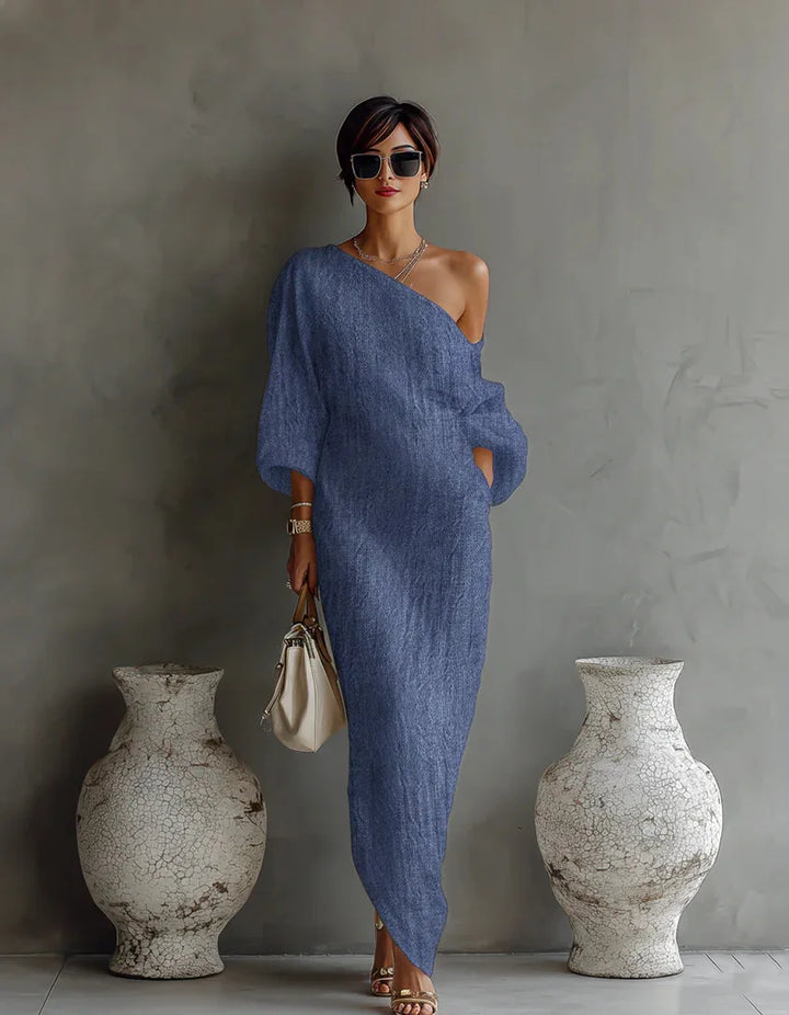 Daisy One Shoulder Linen Dress | Women&
