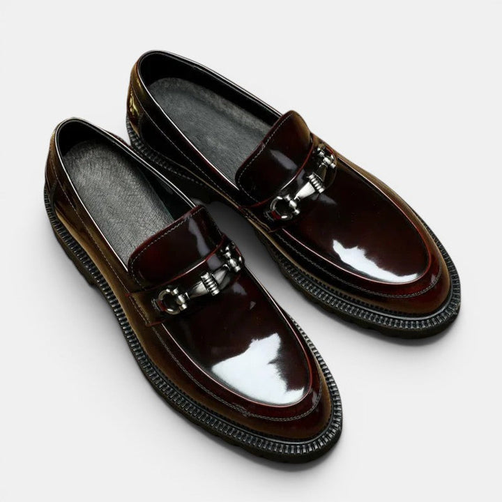 Horsebit Loafer Herren Leder Profilsohle Slip-On Schuhe