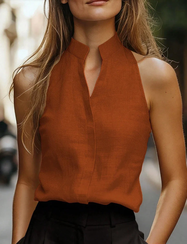 Victoria Sleeveless Linen Blouse | Women&