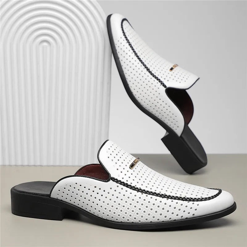 Gepolsterte Echtleder Slides Herren Sommer Sandalen