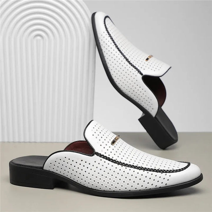 Gepolsterte Echtleder Slides Herren Sommer Sandalen