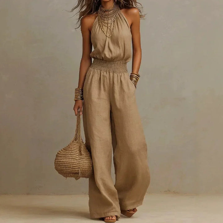 Bianca Wide Leg Halter Jumpsuit | Women&