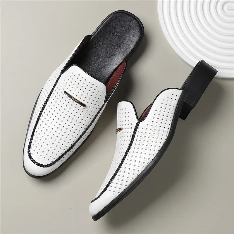 Gepolsterte Echtleder Slides Herren Sommer Sandalen