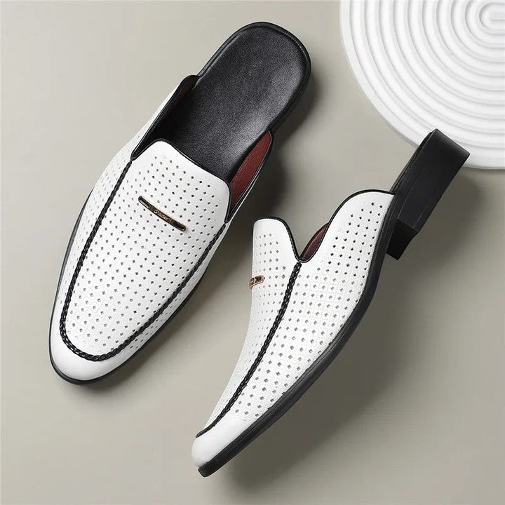 Gepolsterte Echtleder Slides Herren Sommer Sandalen