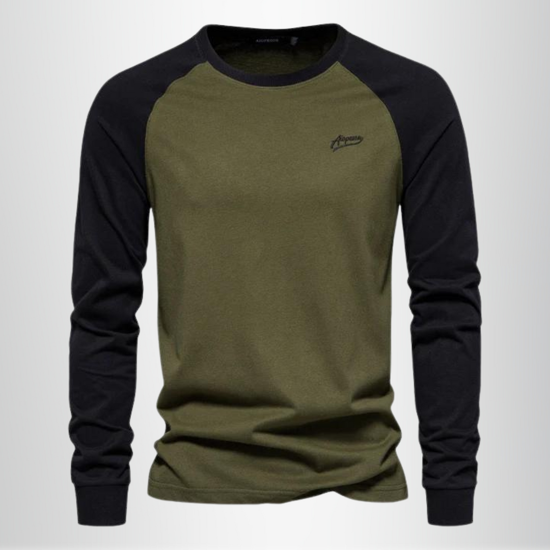 Merinowolle Raglan Langarmshirt Herren Longsleeve Sport