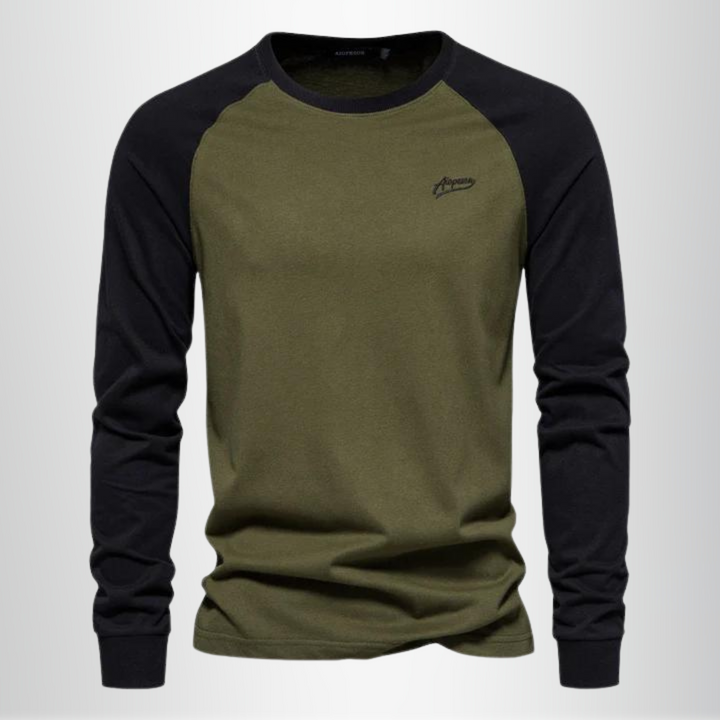 Merinowolle Raglan Langarmshirt Herren Longsleeve Sport