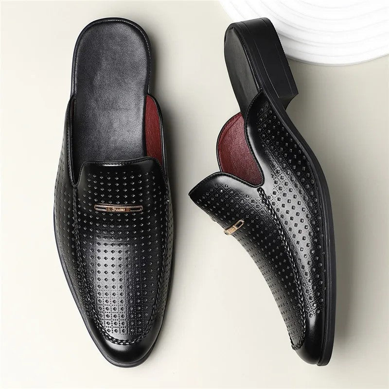 Gepolsterte Echtleder Slides Herren Sommer Sandalen