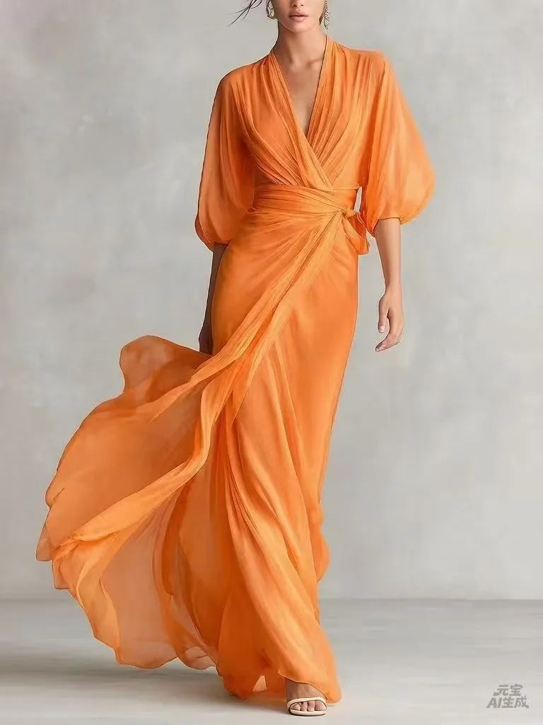 Vanessa Chiffon Wrap Maxi Dress | Women&
