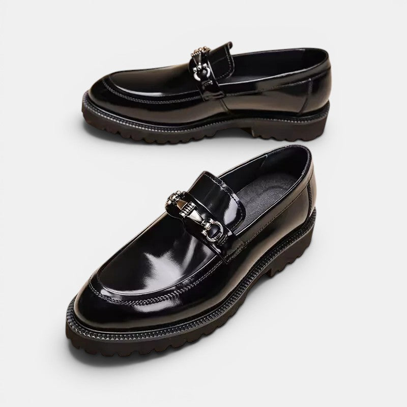 Horsebit Loafer Herren Leder Profilsohle Slip-On Schuhe