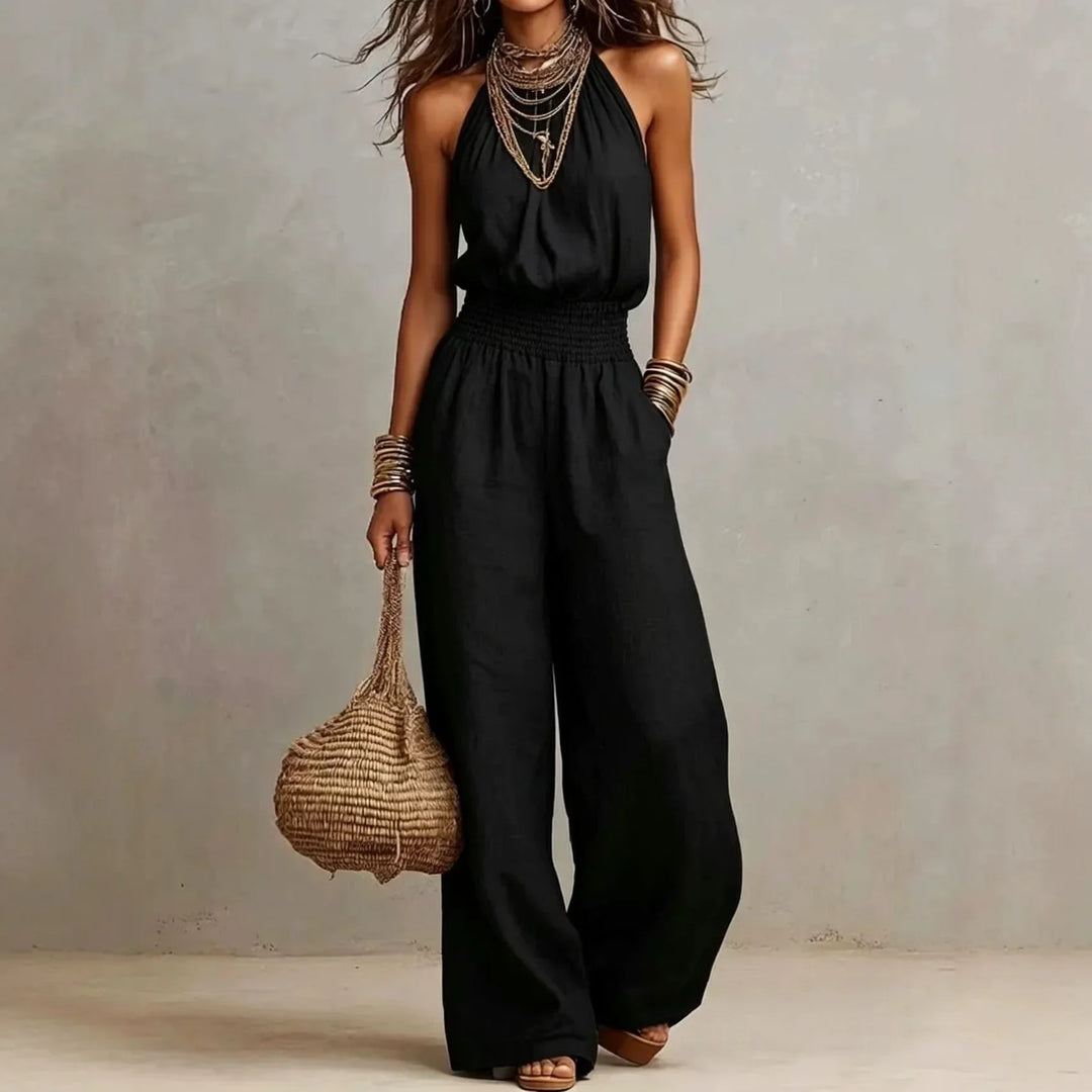 Bianca Wide Leg Halter Jumpsuit | Women&