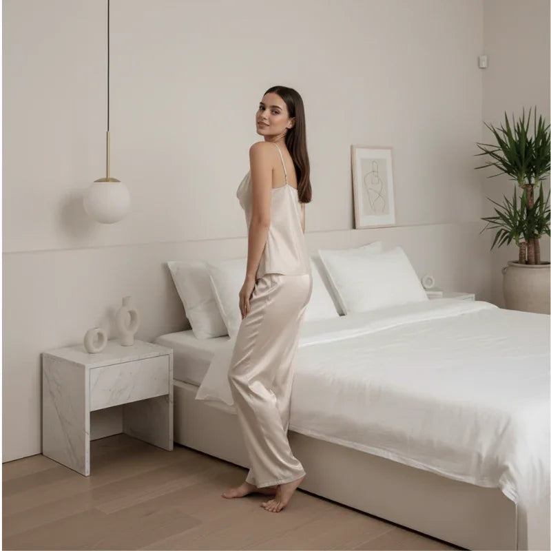 Spaghetti-Strap Satin Women&