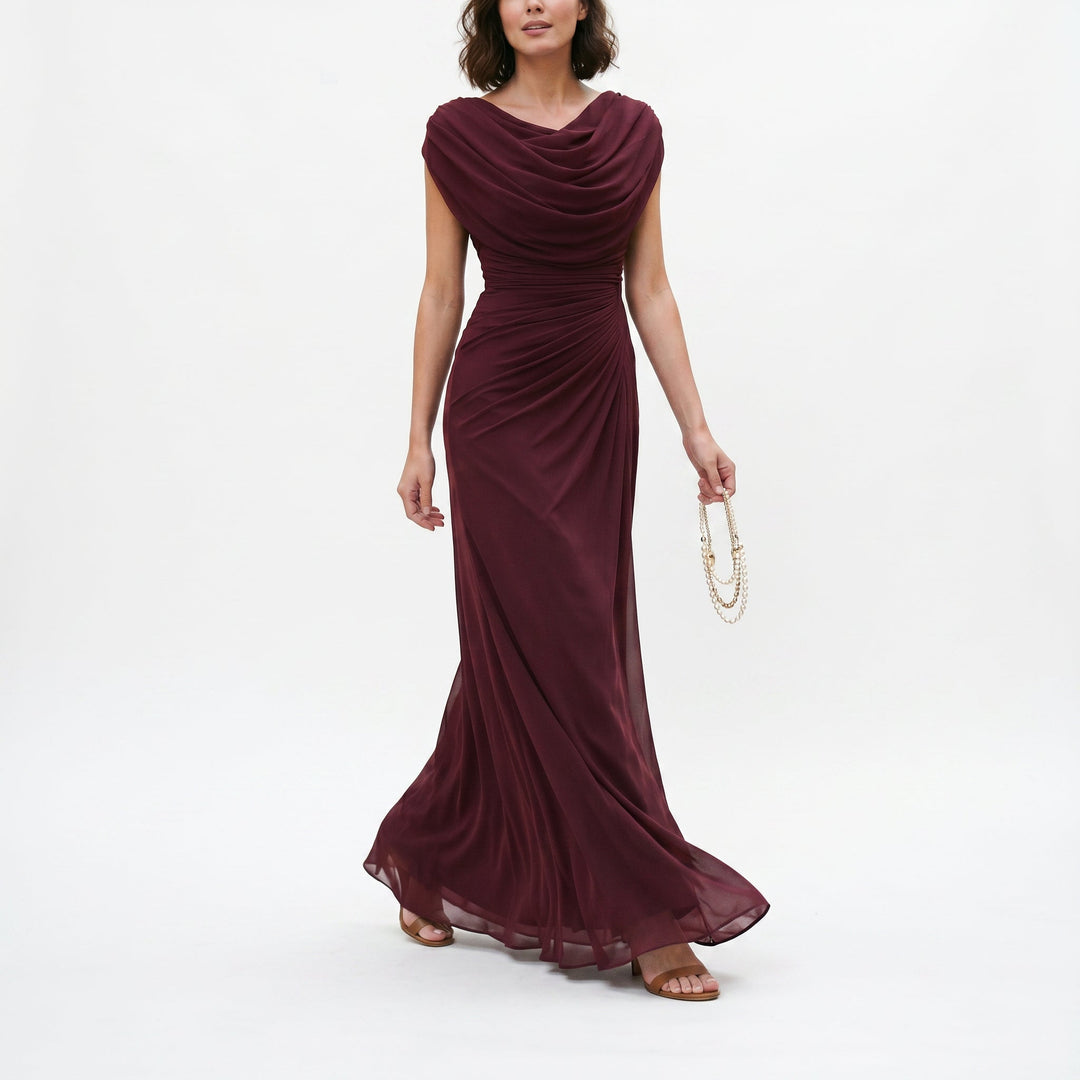 Mirellea Cowl Neck Draped Maxi Dress | Women&