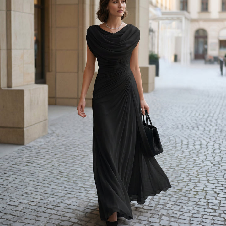 Mirellea Cowl Neck Draped Maxi Dress | Women&