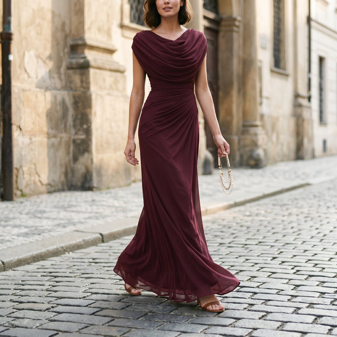 Mirellea Cowl Neck Draped Maxi Dress | Women&